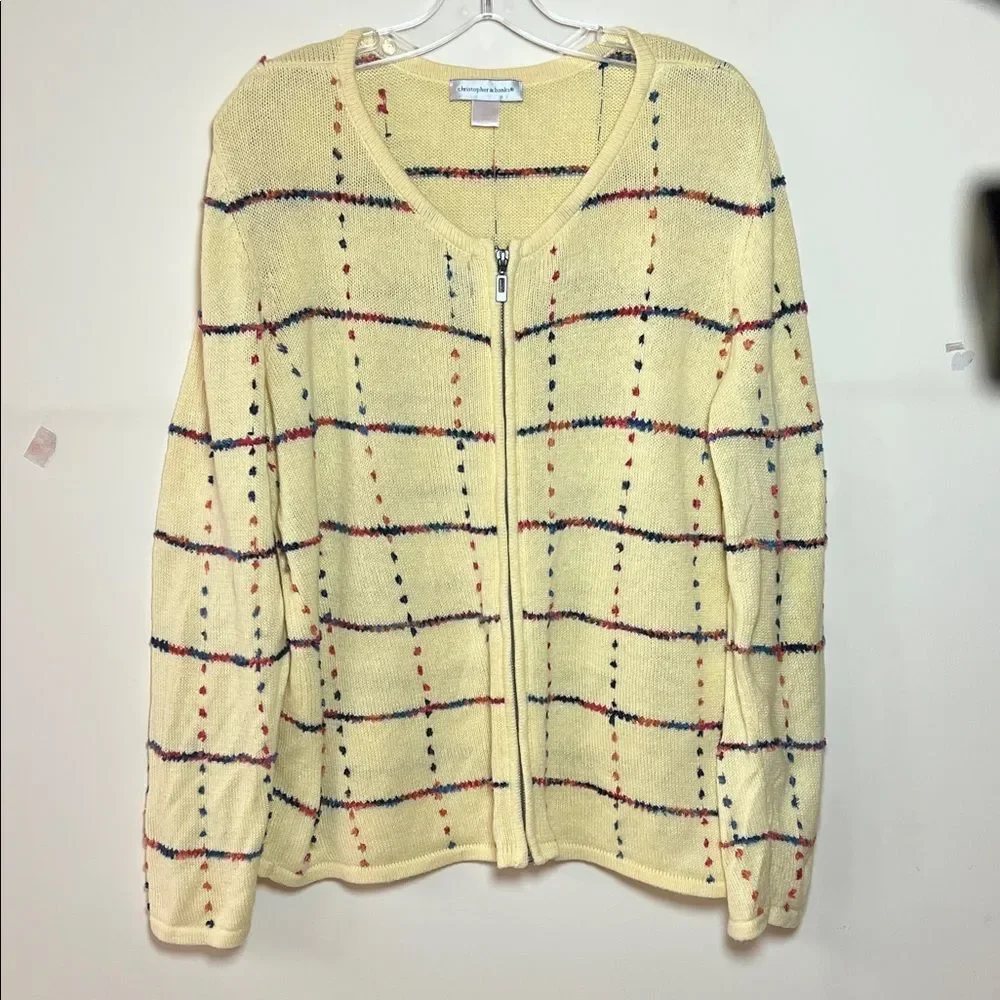 Christopher Banks Size 1X Long Sleeve Knit Zip Front Women’s Cardigan